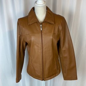 Brown leather jacket